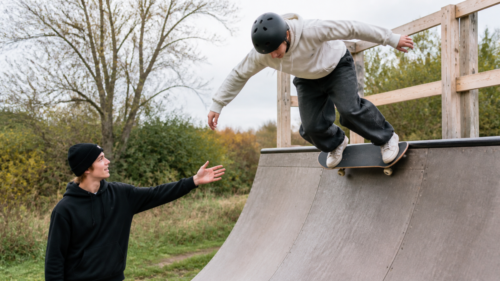 Originalt skateboardbillede til Lær at droppe ind sikkert